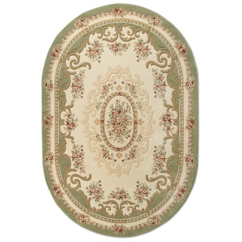 Covor lana 100% Premium 6504-2-51038, 160 x 230 cm, bej/verde, floral Covor lana 100% Premium 6504-2-51038, 160 x 230 cm, bej/verde, floral