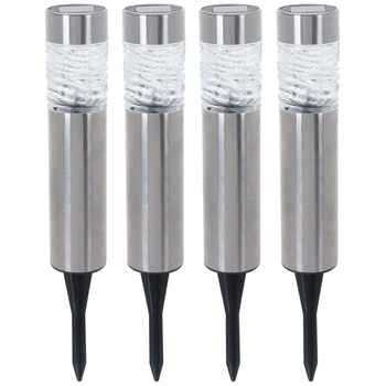 Set 4 lampi solare LED, Progarden, Inox, Senzori amurg, Argintiu Set 4 lampi solare LED, Progarden, Inox, Senzori amurg, Argintiu