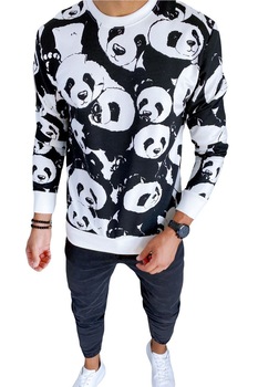 Bluza pentru barbati, K294, alba, cu imprimeu Bluza pentru barbati, K294, alba, cu imprimeu