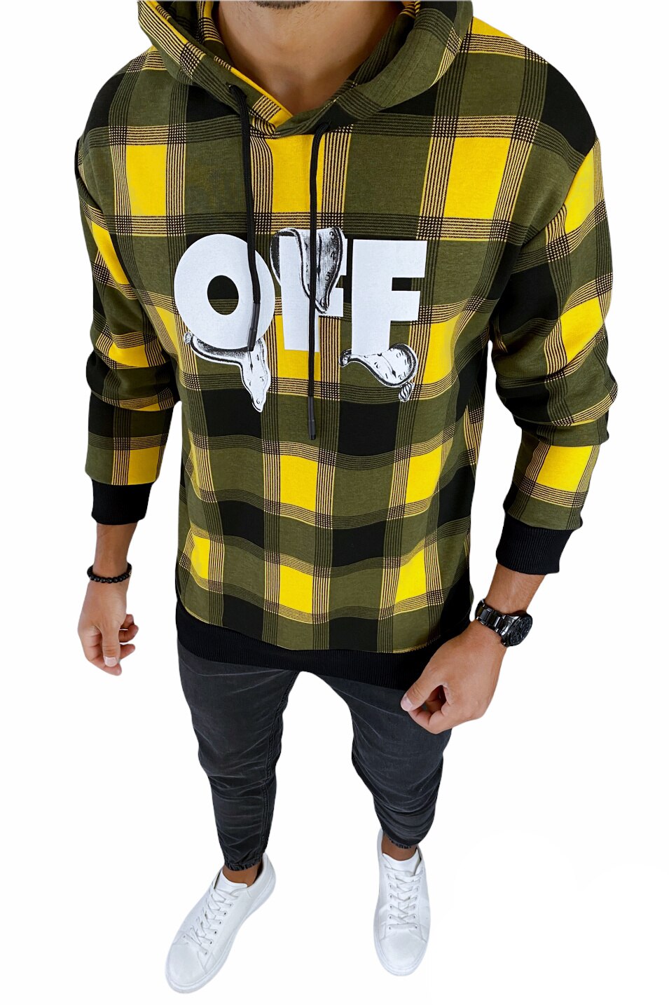 Bluza pentru barbati cu imprimeu grafic, Negru, L