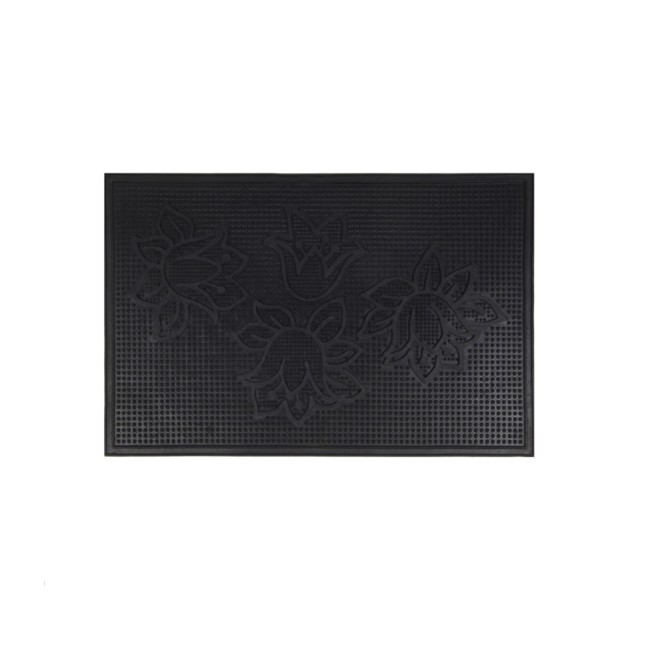 Covor intrare exterior Deco, 100 % cauciuc, negru, dreptunghiular, 60 x 40 cm