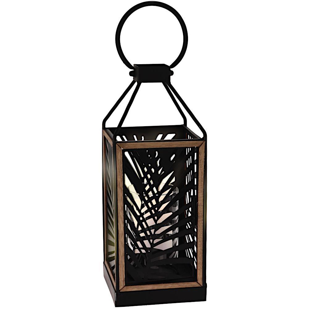 Lanterna suspendata, Home Styling Collection, Metal/MDF, 38 cm, Negru