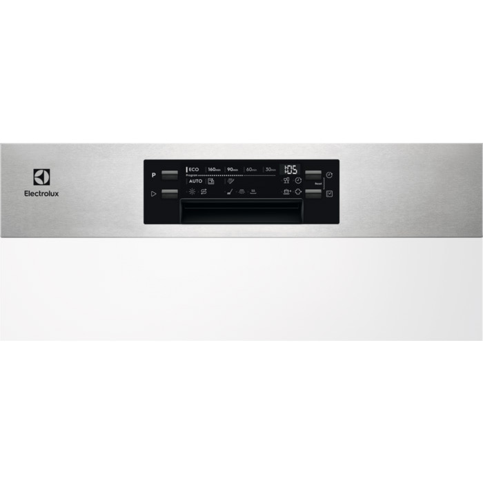 Masina de spalat vase semi-incorporabila Electrolux EEM48300IX, 14 seturi, 8 programe, Clasa D, AirDry, ExtraHygiene, SatelliteClean, 60 cm