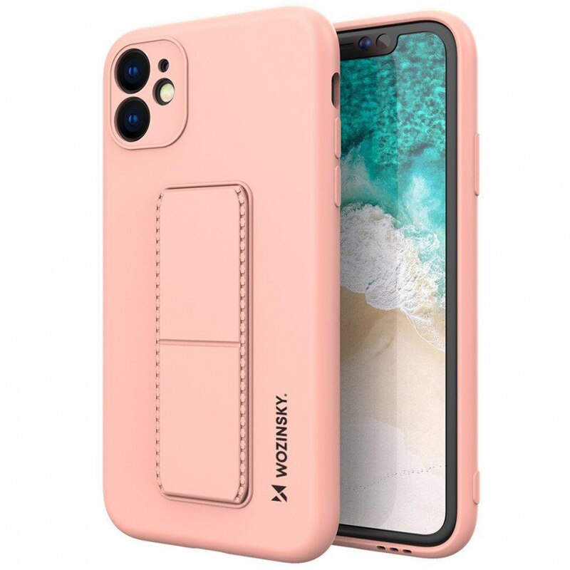 Husa Spate Wozinsky Compatibila Cu iPhone XS MAX, Cu Stand Metalic Pe Spate, Protectie La Camera , Rose Gold