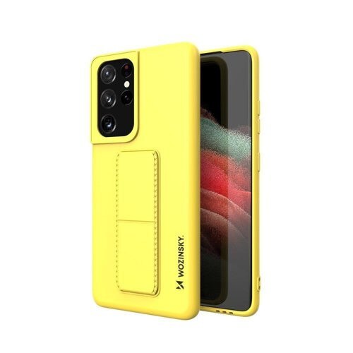 Husa Spate Wozinsky Compatibila Cu Samsung Galaxy Samsung S20 Plus, Cu Stand Metalic Pe Spate, Protectie La Camera , Galbena