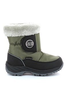 Kickers kids, Ghete impermeabile de iarna cu garnituri de blana sintetica, Verde militar/Negru Kickers kids, Ghete impermeabile de iarna cu garnituri de blana sintetica, Verde militar/Negru