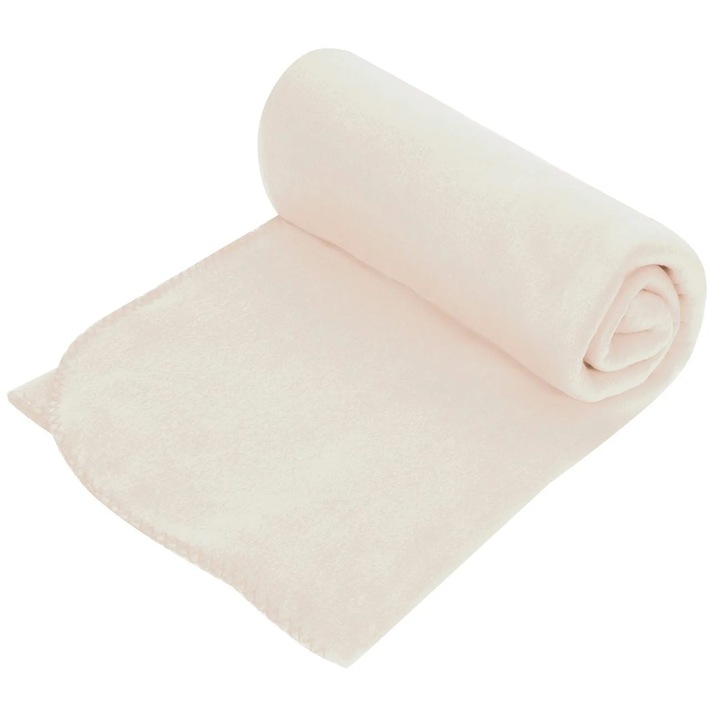 Одеяло за легло, мек полар, полиестер, бяло, 150x220 см
