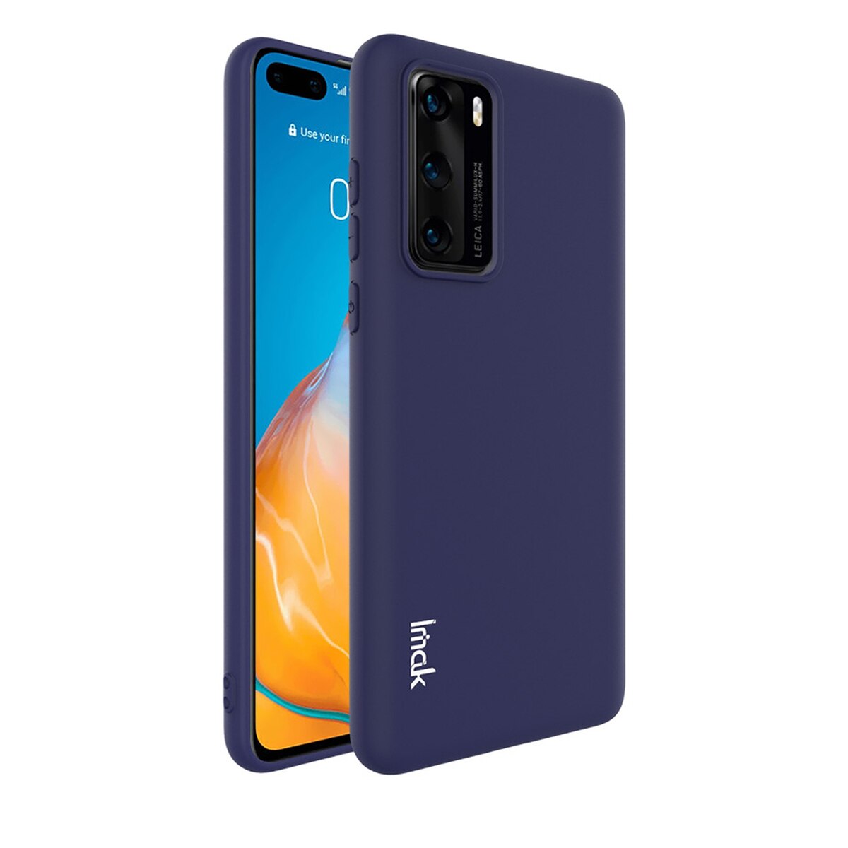 Husa de protectie, IMAK, Compatibil cu HUAWEI P40, Cauciuc, Albastru