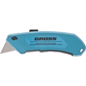 Cutit 130 mm, carcasa aluminiu, lama trapezoidala sretractabila 18 mm (SK-5), Gross Cutit 130 mm, carcasa aluminiu, lama trapezoidala sretractabila 18 mm (SK-5), Gross