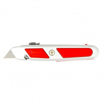 Cutit 19 mm, lama retractabila trapezoidala, canelura pentru lame, carcasa metalica MTX Cutit 19 mm, lama retractabila trapezoidala, canelura pentru lame, carcasa metalica MTX