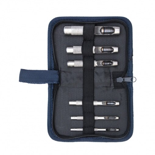 Set perforatoare pentru piele 6 buc 3, 4, 6, 8, 10, 12,5 mm, in punga Sibrtech