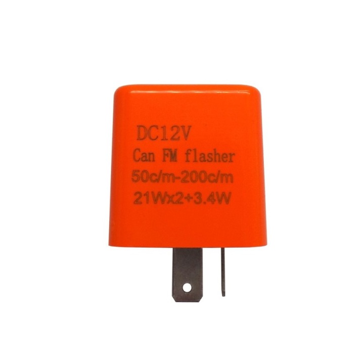 Állítható index villogó relé LED lámpákhoz, motoLEDy, LF2-ADJ, 12V, 2 tűs, gyors villogás megakadályozására, 33x35x25 mm