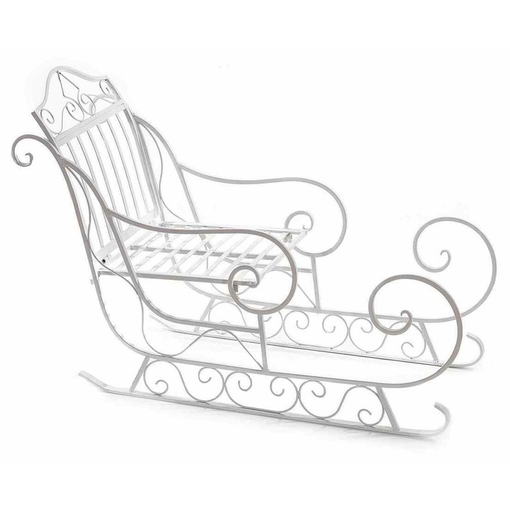Sanie decorativa din fier alb 79x32x53 cm