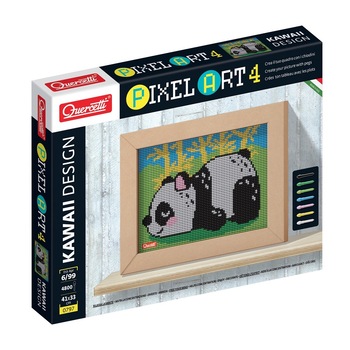 Set Pixel Art Kawaii 4 planse Design Panda Quercetti Set Pixel Art Kawaii 4 planse Design Panda Quercetti