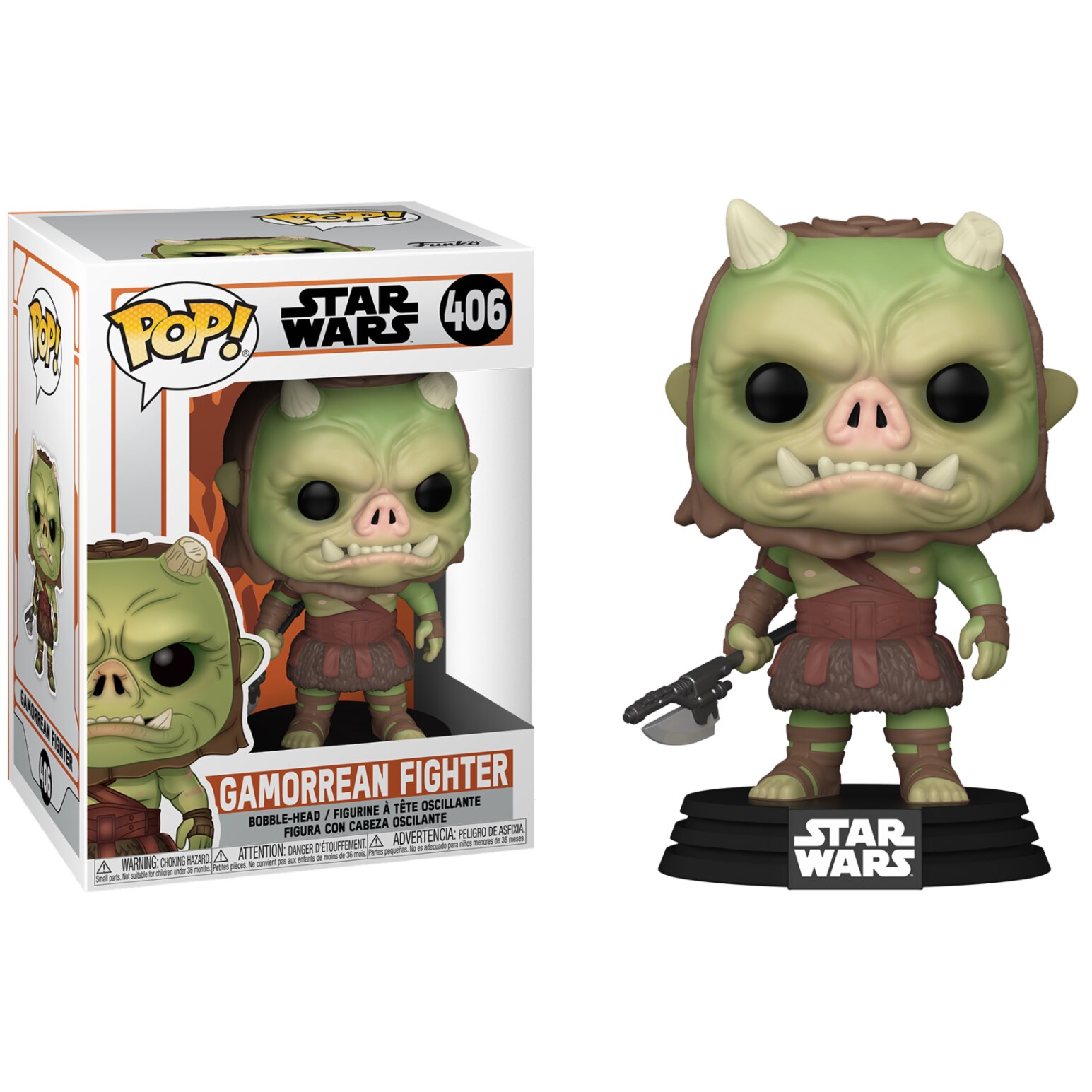 Figurina - Star Wars - Mandalorian Gamorrean Fighter, Verde, 15 cm