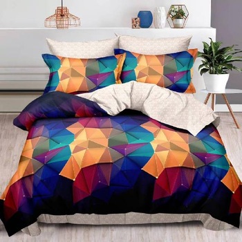 Lenjerie 6 piese din Bumbac Finet, model Rainbow Geo 235 x 240 Lenjerie 6 piese din Bumbac Finet, model Rainbow Geo 235 x 240