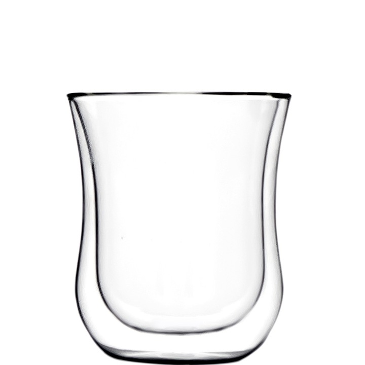 Set 2 pahare termoizolante Stolzle Coffee'N More, ceai/cafea, borosilicat, 90ml