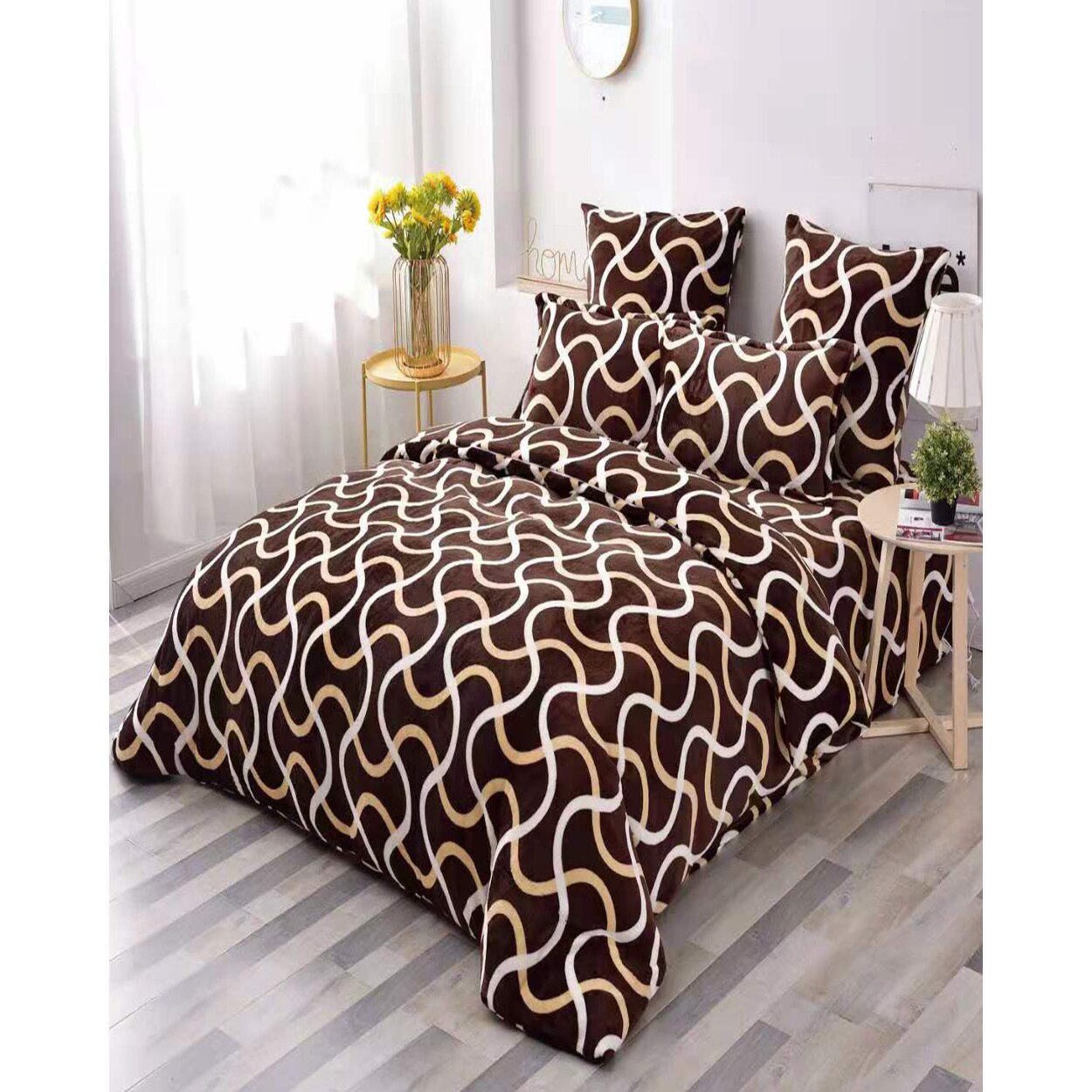 Set Lenjerie Pufoasa Cocolino cu 2 Fete, 6 Piese, Linii Albe, LCY6-10