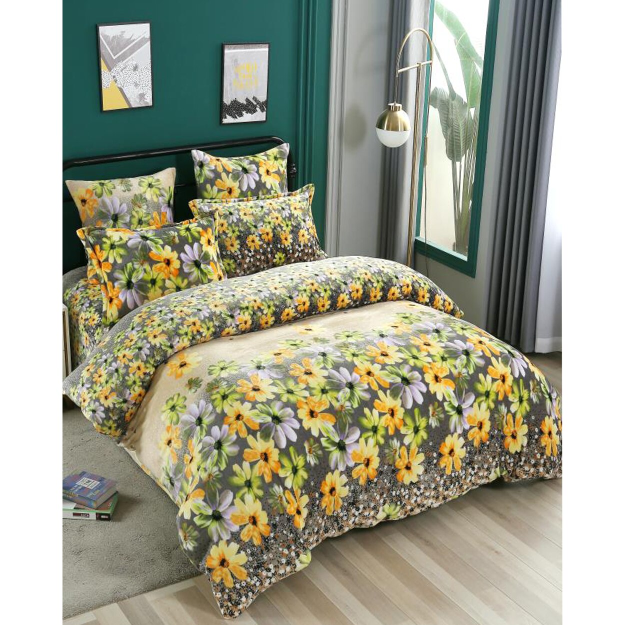 Set Lenjerie Pufoasa Cocolino cu 2 Fete, 6 Piese, Floricele Colorate, LCY6-04