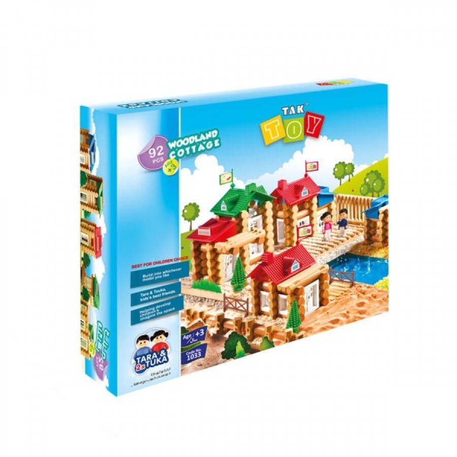 Set constructii 2 in 1 Casuta din padure, 92 piese, 2 figurine incluse