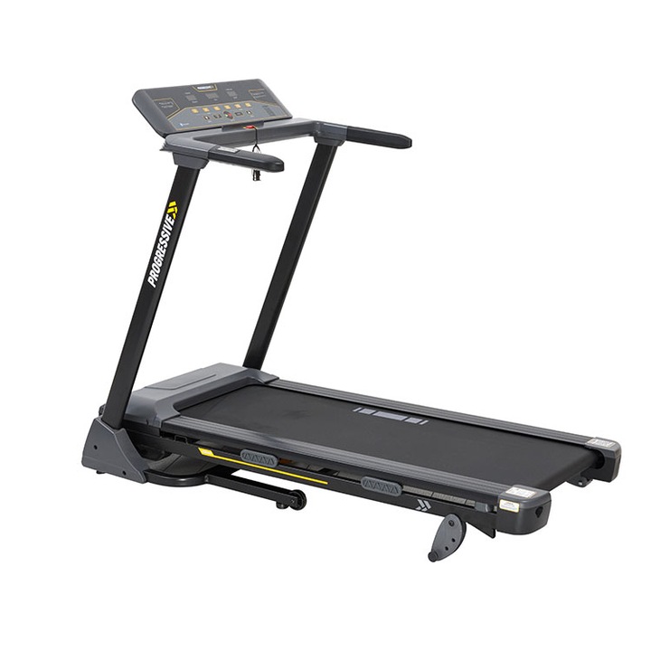 Banda de alergat electrica PROGRESSIVE RUN2400, viteza 14 km/h, motor 2.5 CP, suprafata alergare 120 x 40 cm, inclinare manuala, max greutate 110 kg, bluetooth pret ieftin