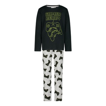 Pijamale copii, maneca lunga, Playstation Gamer, Negru, 8 ani Pijamale copii, maneca lunga, Playstation Gamer, Negru, 8 ani