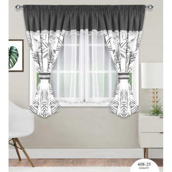 Perdea Alabama, 400x155 cm, Gri Inchis Perdea Alabama, 400x155 cm, Gri Inchis