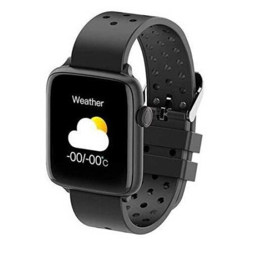Smartwatch, iMK®, 025456, Negru, Curea Silicon, Ecran tactil1,54″, Bluetooth 5.0, Baterie 230mAh, Autonomie 10 zile, Rezistenta la apa IP68