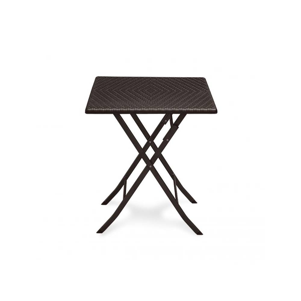 Masa de Gradina Pliabila Model Ratan, Bigshot BSRAK62BR, 73 x 62 x 62 cm, Maro Inchis
