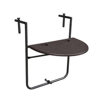 Masa Pliabila Pentru Balcon Bigshot BSBY60BLK, Montaj pe Balustrada, Cadru Metalic, 60 x 64 x 83 cm, Maro Inchis Masa Pliabila Pentru Balcon Bigshot BSBY60BLK, Montaj pe Balustrada, Cadru Metalic, 60 x 64 x 83 cm, Maro Inchis