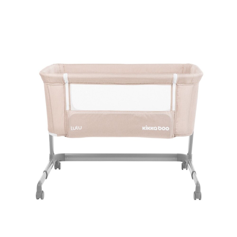 Patut Co-Sleeper KikkaBoo Lulu Beige 92x56 cm cu inaltime reglabila
