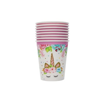 Set 8 pahare Unicorn flori 175 ml Set 8 pahare Unicorn flori 175 ml