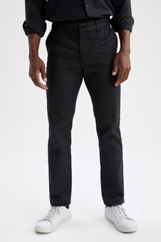 DeFacto, Pantaloni chino regular fit, Gri antracit DeFacto, Pantaloni chino regular fit, Gri antracit