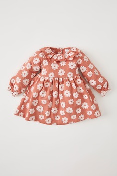 DeFacto, Rochie evazata cu imprimeu floral, Oranj persan DeFacto, Rochie evazata cu imprimeu floral, Oranj persan