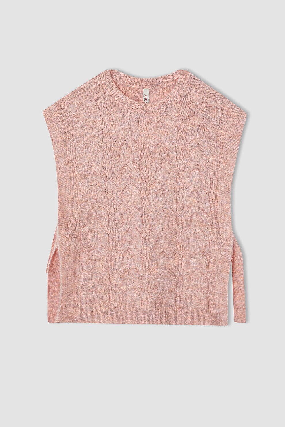 DeFacto, Vesta cu decolteu la baza gatului si model torsade, Roz prafuit