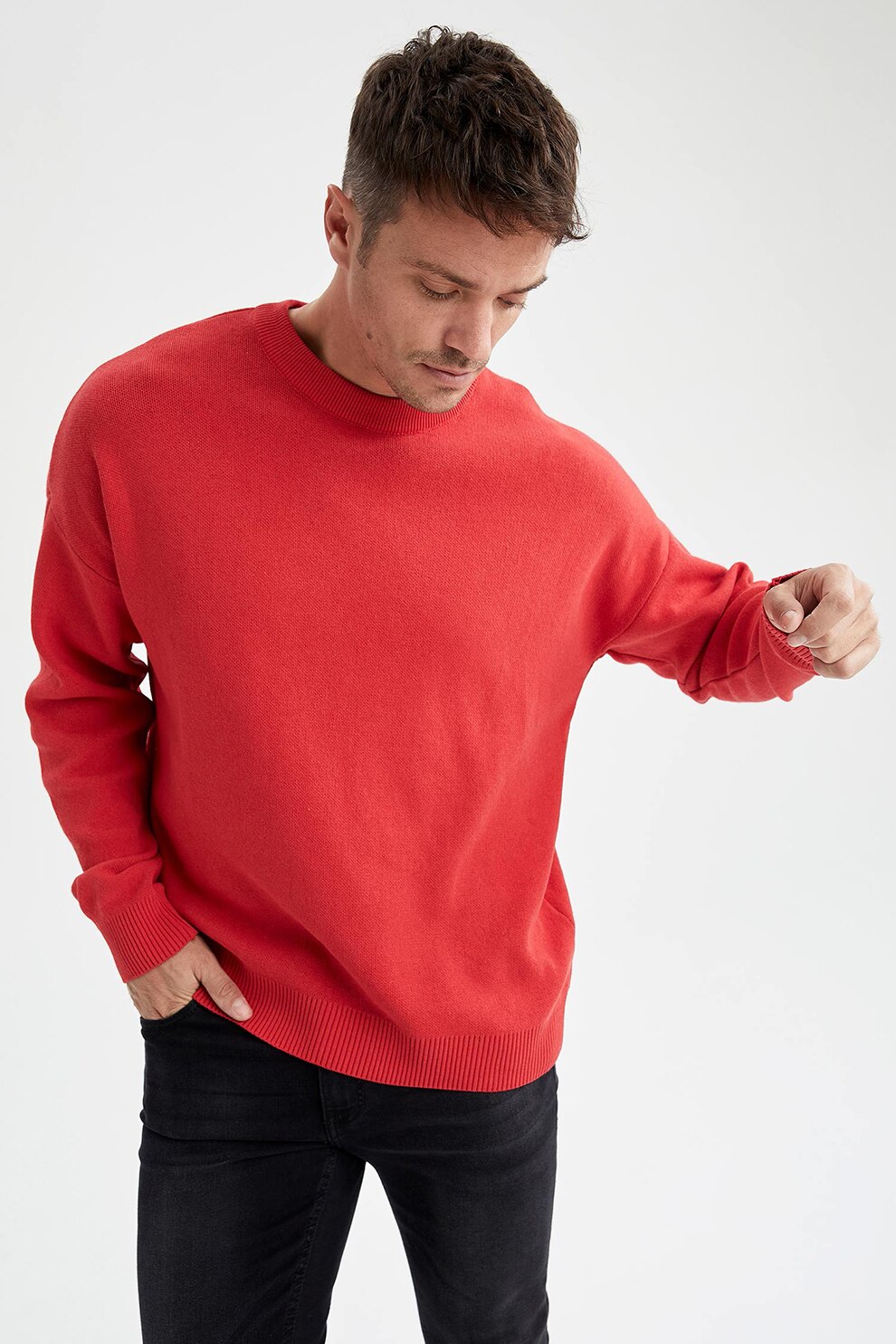 DeFacto, Pulover cu decolteu la baza gatului, Rosu