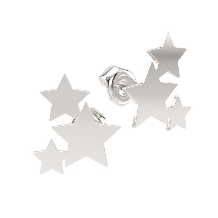 Cercei din aur alb 14K Galaxy