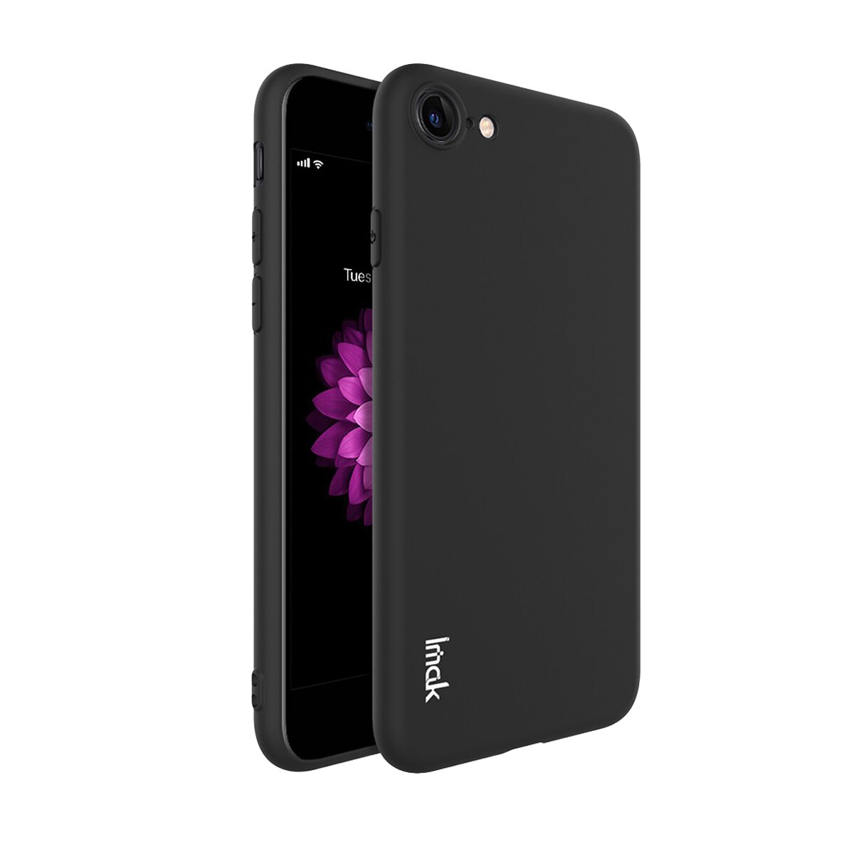 Husa de protectie, IMAK, Cauciuc, Compatibil cu Iphone SE 2020, Negru