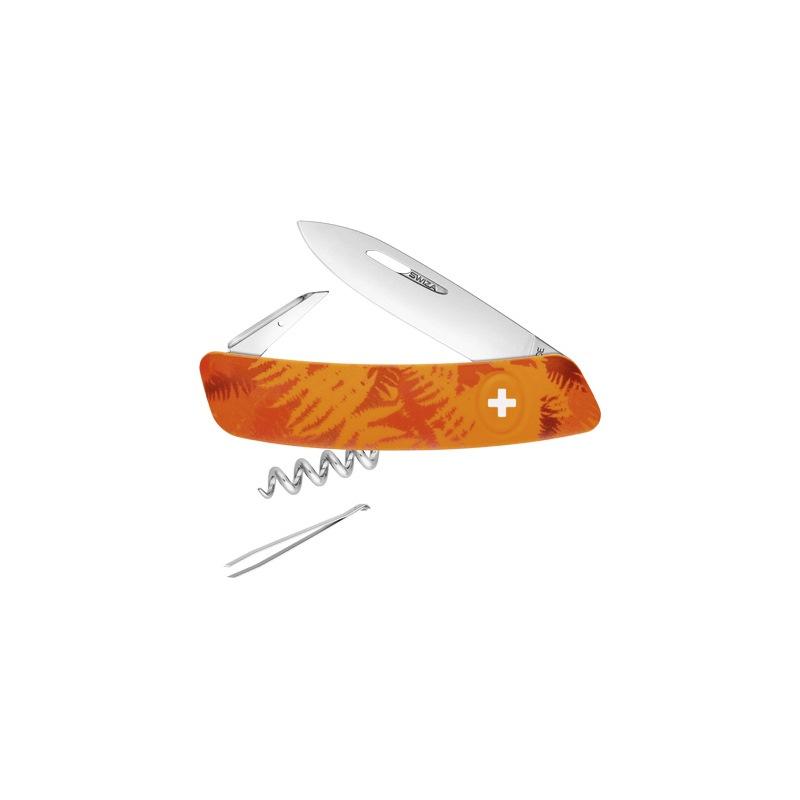 Briceag multifunctional C01, SWIZA, Otel, 6 Functii, 7.5 cm, Portocaliu