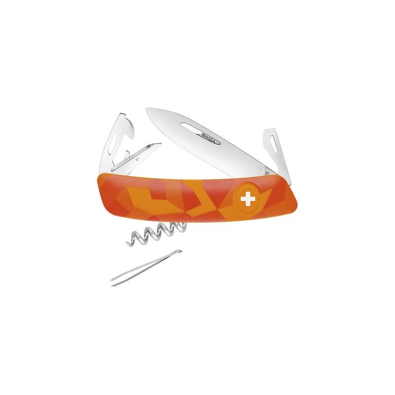 Briceag multifunctional C03, SWIZA, Otel, 11 Functii, 7.5 cm, Portocaliu