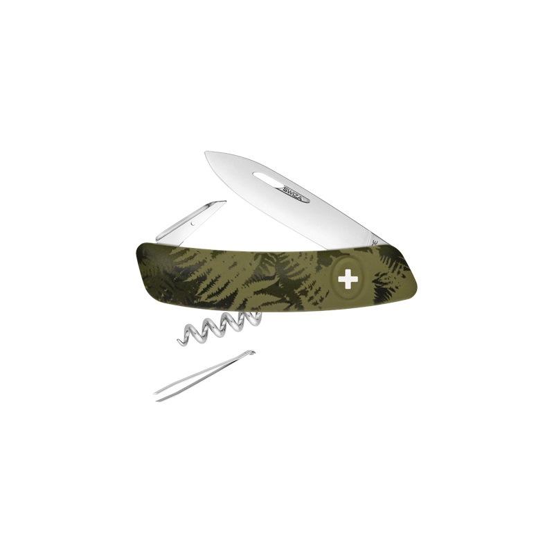 Briceag multifunctional C01, SWIZA, Otel, 6 Functii, 7.5 cm, Verde