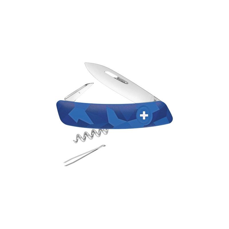 Briceag multifunctional C01, SWIZA, Otel, 6 Functii, 7.5 cm, Albastru