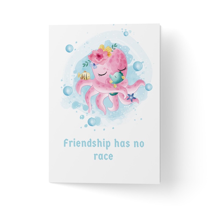 Üdvözlőlap borítékkal, prémium texturált papír - polip