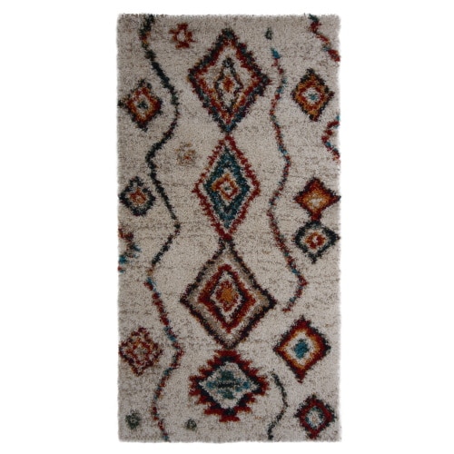 Covor living / dormitor Sherpa, polipropilena heat-set, bej, 140 x 200 cm, rezistent la incalzirea in pardoseala, design modern