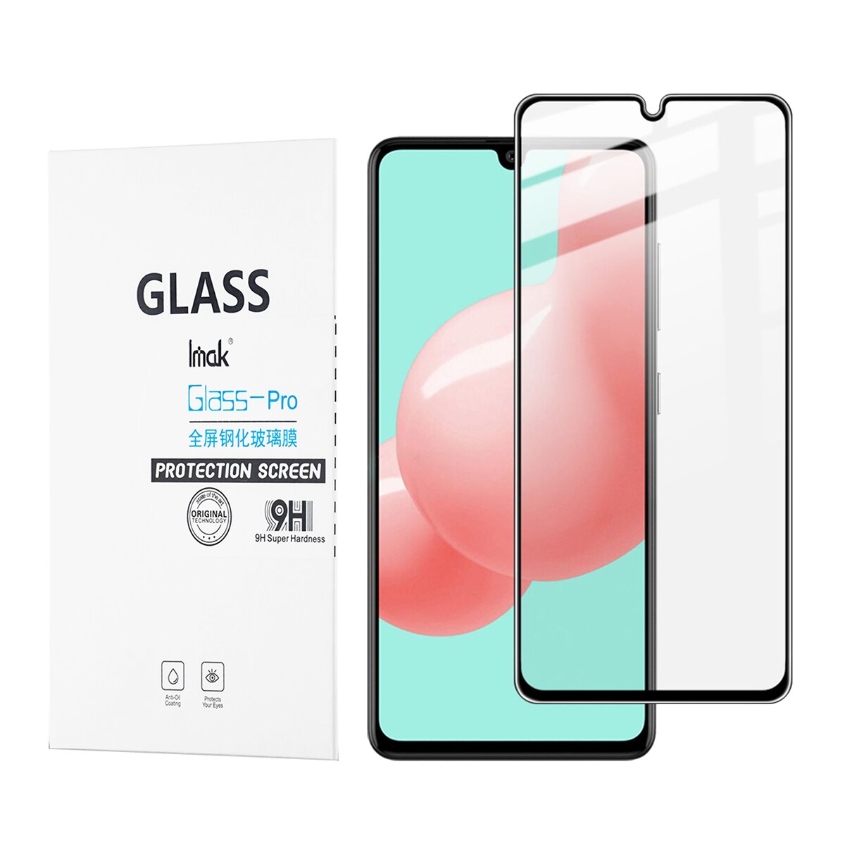 Folie protectie, IMAK, Compatibil cu GALAXY A41, Sticla, Negru