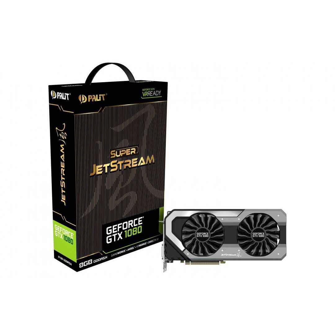 Placa video Palit GeForce GTX 1080 Super JetStream, 8GB GDDR5X (256 Bit),  HDMI, DVI, 3xDP