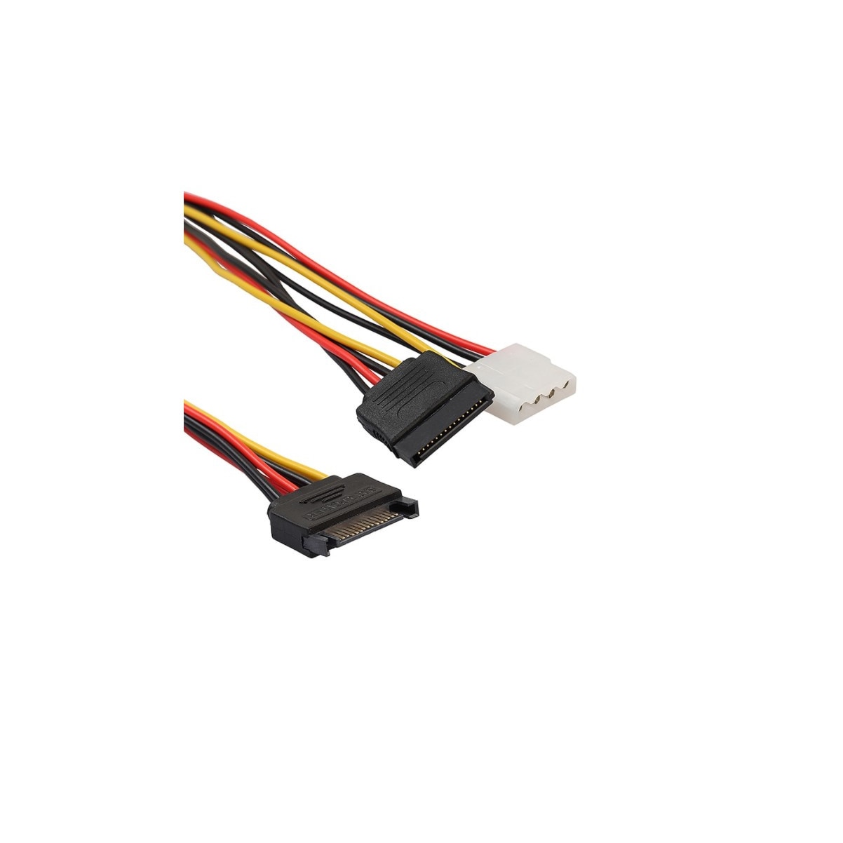 Cablu 15 Pin SATA tata la 4 Pin IDE mama si SATA mama, 18 cm, multicolor
