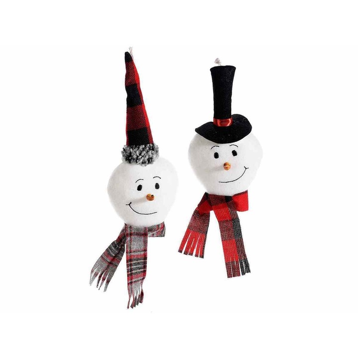 Комплект от 2 броя текстилни орнаменти модел Снежни човеци 10х7х34см