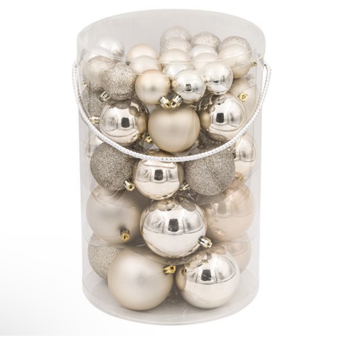 Set de 44 globuri, culoare sampanie