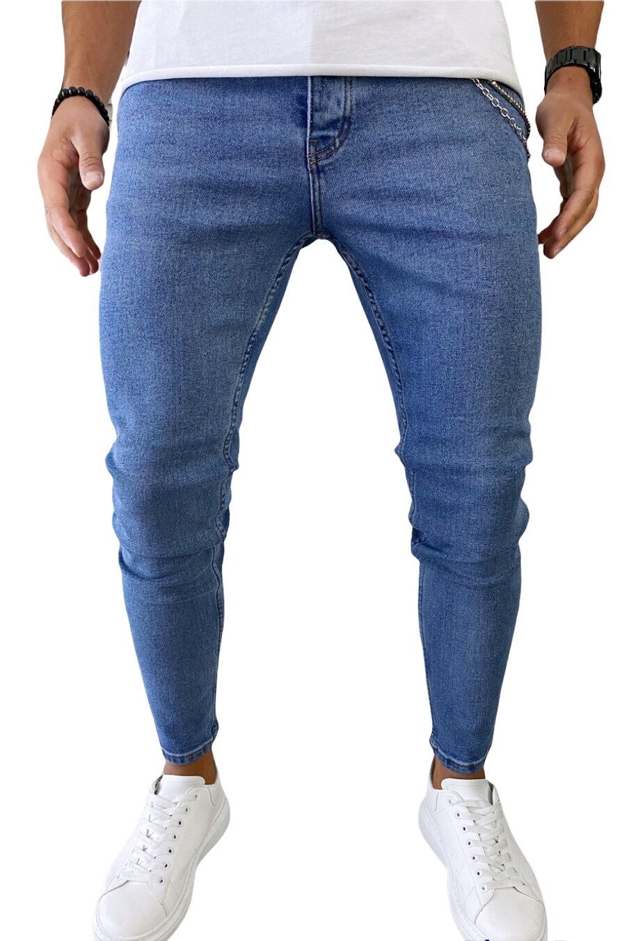 Blugi pentru barbati dehaine albastri B6264 33, Albastru